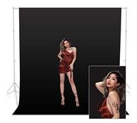 Photo Studio Collapsible Black Backdrop, 3x3m 100% Pure Muslin Backdrop Background Screen Machaine Washable for Product Shooting Portrait Photography Video Shooting Window Display
