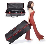 Photo Studio Equipment Trolley Carry Bag Case Padded Wheeled Portable, 107.5x37x35cm, for Tripod Light Stand Strobe Flash Video Photography Accessory