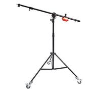 Photo Studio Heavy Duty Boom Light Stand with Boom Arm, Spring Cushioned Boom Arm Tripod Stand Wheels with Steel Counterweight for Photography Video Reflector Softbox Flash Strobe