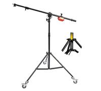 Photo Studio Heavy Duty Boom Light Stand with Boom Arm, Spring Cushioned Boom Arm Tripod Stand Wheels with Steel Counterweight for Photography Video Reflector Softbox Flash Strobe