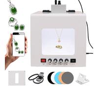 Photo Studio Light Box | Electric Turntable Gold and Silver Jewellery Photo Light Box | Softbox Dimmable Rotating Turntable | Customisable Speed & Colour Temperature (white, Tb30)