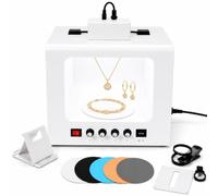 Photo Studio Light Box with Turntable 360° Motorized Turntable Photo Studio | Load Capacity 1 Kg, Rotating Speed Adjustable, Flicker-Free, with Phone Holder, for Exhibition Displays(T30)