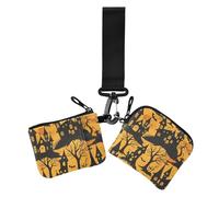 Photo Tales From The Crypt Hallowen Dual Wristlet Wallets for Women Large Capacity ID Card Holders Protector with Zipper Pocket for Ladies 2 Pcs