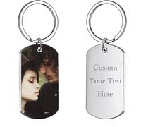 Photo Text Keyring Personalised Customised Picture Printed Message Engraved Valentine Keychain Special Date Keepsake Memorial Anniversary Birthday Couple love Gift