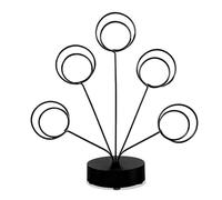 Photo Tree Holder with Five Clips - Desk Picture Display Stand Round Base for Party Weddings Holidays - Gift Tree Holder for Photos, Black