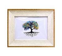 Photo Wall Frames, Sea Glass Tree Wall Décor , Handmade Stained Glass Tree Wall Art, Visual Canvas Wall Art Nature, Colourful Tree Sea Glass Decorations, Home Aesthetic Décor For Desktop Ornaments