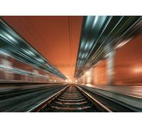 Photo Wall Mural-3D TRAIN TUNNEL-(4234)-NON WOVE-Wallpaper Modern Panorama XXL
