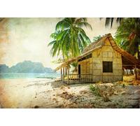 Photo Wall Mural-BEACH HOUSE-(5060)-NON WOVEN-Wallpaper-Sand Palm-Tree Sunny XXL