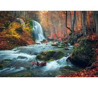 Photo Wall Mural-WATERFALL-(4245)-NON WOVEN-Wallpaper-Nature Autumn Leaf Sun XXL