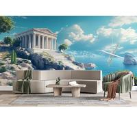 Photo Wallpape Non-Woven Ancient Greek Palaces 3D Wall Mural Decoration Poste European Classical Wall Mural Decoration Poste Premium Wallpaper Wall Art for Living Room Bedroom W250xH175 15yf155