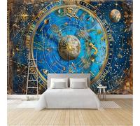 Photo Wallpape Non-Woven Blues Celestial 3D Wall Mural Decoration Poste Mysterious Witch Style Wall Mural Decoration Poste Premium Wallpaper Wall Art for Living Room Bedroom W350xH256 17yf164