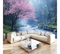 Photo Wallpape Non-Woven Cherry Blossoms Rivers Nature 3D Wall Mural Forest Background Decoration Poste Premium Wallpaper Wall Art for Living Room Bedroom W200xH140 29f56