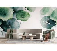 Photo Wallpape Non-Woven Ink Painting Lotus Leaves 3D Wall Mural Decoration Poste Zen Wall Mural Decoration Poste Premium Wallpaper Wall Art for Living Room Bedroom W200xH140 17yf91