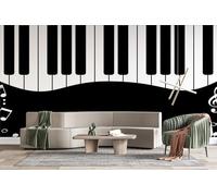 Photo Wallpape Non-Woven Piano Keys 3D Wall Mural Decoration Poste Music Art Wall Mural Decoration Poste Premium Wallpaper Wall Art for Living Room Bedroom W250xH175 24f190