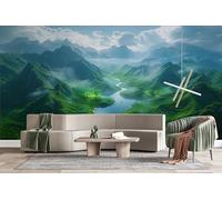 Photo Wallpape Non-Woven Valley Mist 3D Wall Mural Decoration Poste Forest System Wall Mural Decoration Poste Premium Wallpaper Wall Art for Living Room Bedroom W366xH254 18yf130