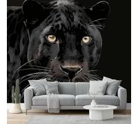 Photo Wallpaper 137.8" x 100.8" Non-Woven Premium Art Print Fleece Wall Mural Decoration Poster Picture Design Modern Animal Portraits Realistic Mysterious Moderne Living Room Bedroom Black Gold