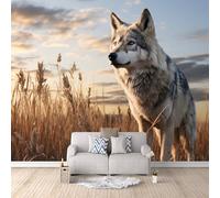 Photo Wallpaper 200 x 140 cm / 78.7" x 55.1" - Non-Woven Mural, Wolf Art Print Fleece Wall Mural Decoration Poster Picture Design Modern - Natural Scenery Animal Wolf A-P-0148-P7