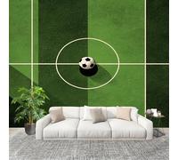 Photo Wallpaper 200x140 cm Green Non-Woven Art Wall Mural Poster Picture Sports Football Field Map - Living Room Sofa TV Background Wall Mural Indoor Decor - Not Self Adhesive