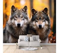 Photo Wallpaper 250 x 175 cm / 98.4" x 68.9" - Non-Woven Wall Mural Wolf Art Print Fleece Wall Mural Decoration Poster Picture Design Modern - Wildlife Wolf Outdoors J-F-01269-C-7