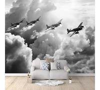 Photo Wallpaper 250 x 175 cm Non-Woven Premium Art Print Gray Fleece Wall Mural Decoration Poster Picture Design World War Ii Bomber