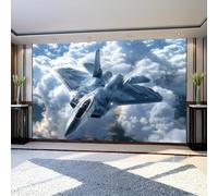 Photo Wallpaper 250 x 180 cm War Camouflage Aircraft Non-Woven Wallpaper Blue Modern Wall Mural for Living Room Bedroom Decoration