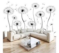 Photo Wallpaper 3 Pack 50 x 105 cm - Premium Non-Woven 3D White Art Dandelion Seed Textured Wallpaper, Wall Mural Decoration for Living Room and Bedroom