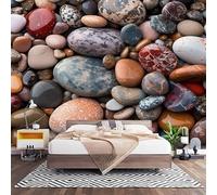 Photo Wallpaper 300x210 cm - Colorful Pebble Pattern Non-Woven Premium Art Print Wallpaper Multicolor Photo Mural Decoration Poster for Childrens Bedroom, Playroom Sofa Backdrop