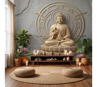 Photo Wallpaper 350x256cm Large Zen Buddhism Figures Wallpaper Mural