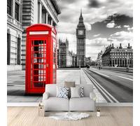 Photo Wallpaper 3D City London Impression Gray 250x175 cm Wall Mural Non-Woven Poster Photo Wallpaper Kids Fashion Home Decoration Wall Covering Papel Mural
