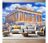 Photo Wallpaper 3D Effect Ancient Greek Architecture Mural Wallpaper Non-Woven Wall Mural, 350 x 256 cm Large Murals Wall Decor for Bedroom, Living Room, Kids Room