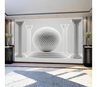 Photo Wallpaper 3D Effect Geometric Spherical Architecture Non-Woven Wall Mural 250 x 180 cm Grey Large Wall Decor for Bedroom Living Room Kids Room