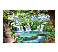 Photo Wallpaper 3D Effect Panoramic Mural Nature Landscape Waterfall for Living Room Adult Children Bedroom Home Decoration Wall Poster-Non-Woven_150x110cm-3 Part