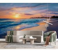 Photo Wallpaper 3D Ocean Sunset Beach Non-Woven Matt Wall Mural