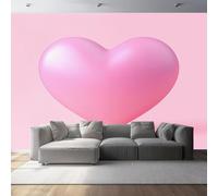 Photo Wallpaper 3D Pink Heart Wall Decor, Cute and Simple Style Wall Mural, 450 x 280 cm (W x H) for Living Room Bedroom Children's Room Corridor Office