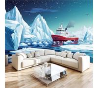 Photo Wallpaper 3D Wall Mural 200 x 140 cm Boat Home Decor Non-Woven Art Print Wall Decoration Poster Nature Landscape Living Room Kitchen Dining Room Bedroom 1M12