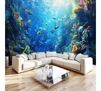 Photo Wallpaper 3D Wall Mural 200 x 140 cm Fish Home Decor Non-Woven Art Print Wall Decoration Poster Marine Life Living Room Kitchen Dining Room Bedroom 1M1524
