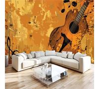 Photo Wallpaper 3D Wall Mural 200 x 140 cm Guitar Home Decor Non-Woven Art Print Wall Decoration Poster Retro Music Living Room Kitchen Dining Room Bedroom 1M2016