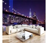 Photo Wallpaper 3D Wall Mural 200 x 140 cm New York Home Decor Non-Woven Art Print Wall Decoration Poster City Night View Living Room Kitchen Dining Room Bedroom 1M2682
