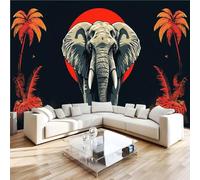 Photo Wallpaper 3D Wall Mural 300 x 210 cm Elephant Home Decor Non-Woven Art Print Wall Decoration Poster Animals Thai Style Living Room Kitchen Dining Room Bedroom25q7