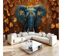 Photo Wallpaper 3D Wall Mural 300 x 210 cm Elephant Home Decor Non-Woven Art Print Wall Decoration Poster Animals Thai Style Living Room Kitchen Dining Room Bedroom25q12