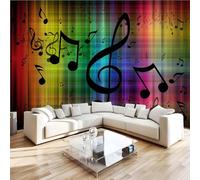 Photo Wallpaper 3D Wall Mural 300 x 210 cm Note Home Decor Non-Woven Art Print Wall Decoration Poster Color Music Living Room Kitchen Dining Room Bedroom 1M2030