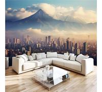 Photo Wallpaper 3D Wall Mural 300 x 210 cm Urban Landscape Home Decor Non-Woven Art Print Wall Decoration Poster Alpine Landscape Living Room Kitchen Dining Room Bedroom 2N236