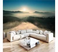 Photo Wallpaper 3D Wall Mural 350 x 256 cm Misty Forest Home Decor Non-Woven Art Print Wall Decoration Poster Nature Landscape Living Room Kitchen Dining Room Bedroom 1M309