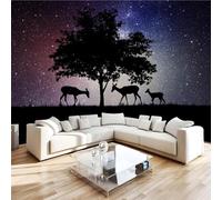 Photo Wallpaper 3D Wall Mural 366 x 254 cm Deer Home Decor Non-Woven Art Print Wall Decoration Poster Animals Night Scene Living Room Kitchen Dining Room Bedroom 1M1456
