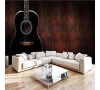 Photo Wallpaper 3D Wall Mural 366 x 254 cm Guitar Home Decor Non-Woven Art Print Wall Decoration Poster Retro Music Living Room Kitchen Dining Room Bedroom 1M2014