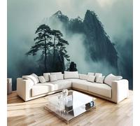 Photo Wallpaper 3D Wall Mural 366 x 254 cm Misty Forest Home Decor Non-Woven Art Print Wall Decoration Poster Natural Landscape Living Room Kitchen Dining Room Bedroom 1M652