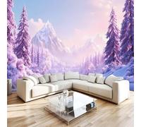 Photo Wallpaper 3D Wall Mural 400 x 280 cm Snow Scene Home Decor Non-Woven Art Print Wall Decoration Poster Cedar Living Room Kitchen Dining Room Bedroom 1M785