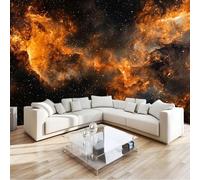 Photo Wallpaper 400 x 280 cm Abstract Geometric Magma, Wall Mural Non-Woven 3D Wallpaper Décor Art Poster Picture Design for Living Room Bedroom Dorm Décor, Orange Color