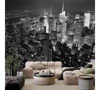 Photo Wallpaper 400 x 280 cm Non-Woven Wall Wallpaper - Realistic City Modern New York Wall Mural Poster for Living Room and Bedroom Home Decoration, Black White