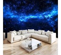 Photo Wallpaper 400 x 280 cm Universe Starry Sky Planets Nebulae, Wall Mural Non-Woven 3D Wallpaper Décor Art Poster Picture Design for Living Room Bedroom Dorm Décor, Blue